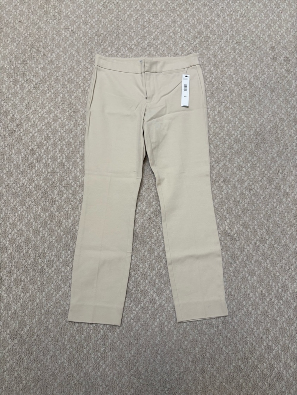 NWT DKNY Cream Straight-Leg Trousers